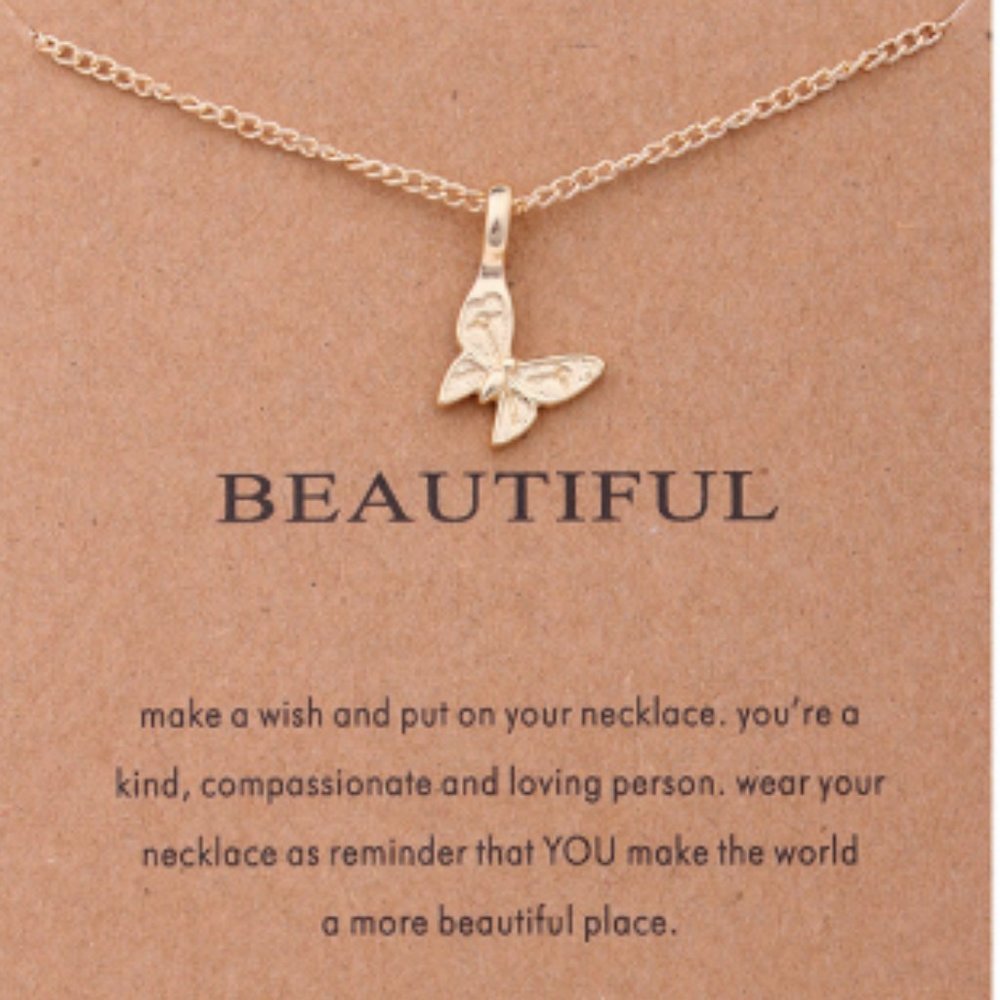 Gold Dipped Beautiful Butterfly Necklace